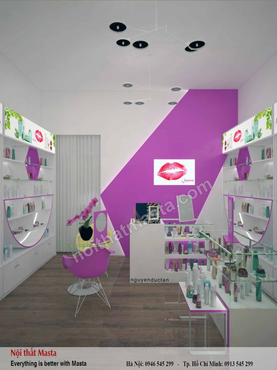 Thiết kế nội thất shop mỹ phẩm 26m2 tại quận Bình Thạnh